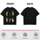 Olive Green T-Shirt with Cartoon Avocado Fitness Characters Print