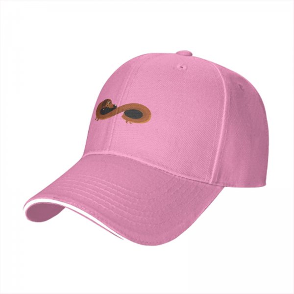 Black Baseball Cap With Dachshund Infinity Design
