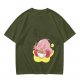 Olive T-shirt Featuring Kirby Eating Ramen on a Warp Star
