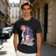 Olive Graphic T-Shirt with Muscular Figure Holding Red Device and Night Watch Text