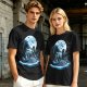 Olive T-Shirt With Dragon Rider Moonlit Fantasy Art Print