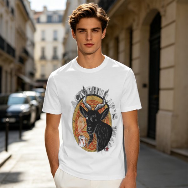 Black Phillip's Coffee Goat Graphic T-Shirt Design