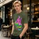 Olive T-Shirt with Neon Pink Ghostface 'The Fresh Killer' Print
