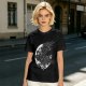 Olive Graphic T-Shirt with Mechanical Raven and Full Moon Print