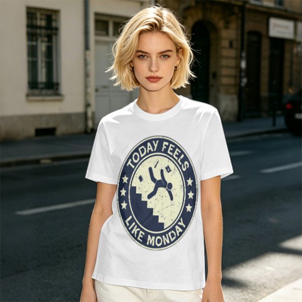 Today Feels Like Monday Stair Fall Graphic T-Shirt
