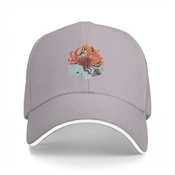 Black Baseball Cap With Elemental Fire And Water Art Print