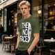 Olive T-shirt with The No Face graphic print