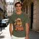 Olive Green Retro Graphic T-Shirt with "I Hate People" Print