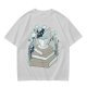 Olive T-Shirt With Stacked Books Teacup Floral Print