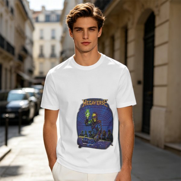 Olive T-Shirt With Megaverse Sci-Fi Villain Graphic Print