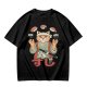 Olive T-Shirt With Cat Sushi Chef Juggling Sushi Print