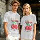 Olive Graphic T-Shirt With I HATE mood swings Cherry Print