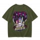 Olive Graphic Tee with Anime Hunter Characters and Huntr/X Text