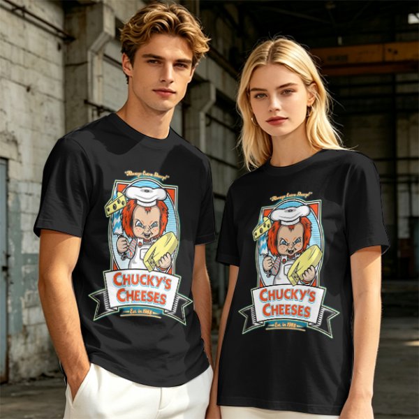 Chucky's Cheeses Horror Themed Graphic T-Shirt