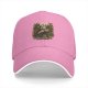 Black baseball cap with skeleton holding coffee and plants design
