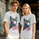 Olive Green T-Shirt With Japanese Nature Inspired Graphic Print