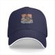 Black baseball cap with ocean wave and rocky graphic print