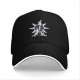 Black Baseball Cap With Fantasy Sword And Star Emblem Print