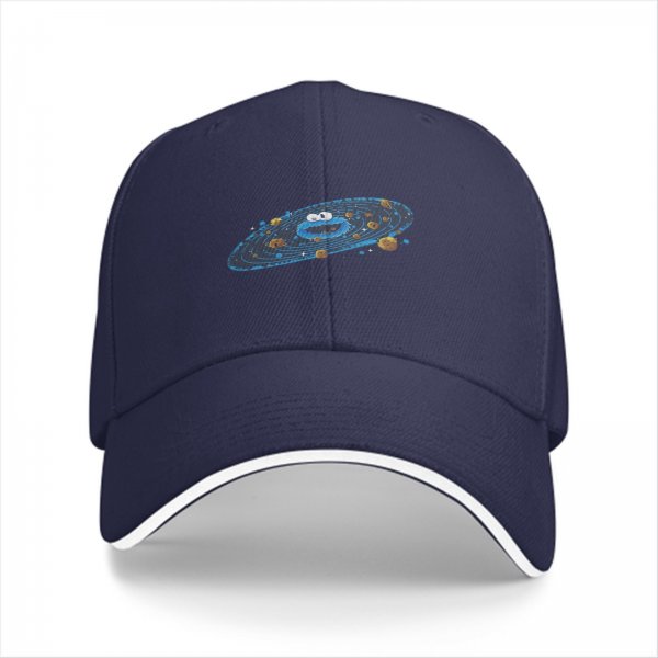 Black Baseball Cap With Cookie Monster Galaxy Print