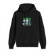 Black hoodie with zombie protest graphic print
