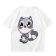 Olive T-Shirt with Cute Raccoon Holding Coffee Mug Print