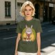 Totoro in Yellow Cardigan with Catbus Graphic T-Shirt