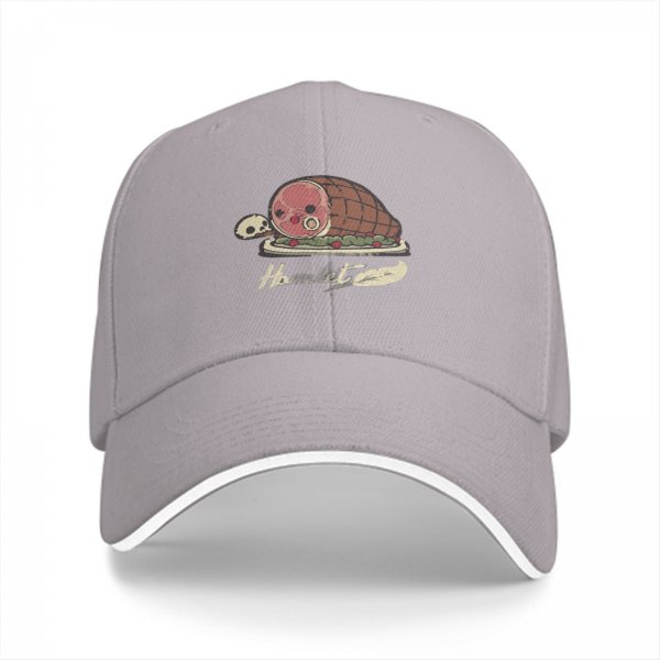 Black Baseball Cap With Hamlet Ham And Skull Graphic Print