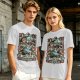 Olive green t-shirt featuring The Goblin King tarot-style artwork