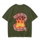Olive T-Shirt With Calcifire Bacon Fire Graphic Print