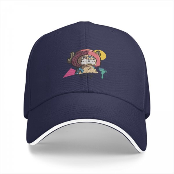 Black Baseball Cap with One Piece Tony Tony Chopper Graphic