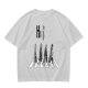 Olive T-Shirt With Anime Characters Crossing Crosswalk Print