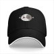 Black baseball cap with cute split moon cartoon design