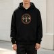 Black hoodie with vintage Gen X graphic print