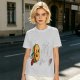 Olive T-Shirt With Cartoon Running Hamburger Character Print