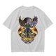 Olive T-shirt with dark fantasy winged warrior graphic print