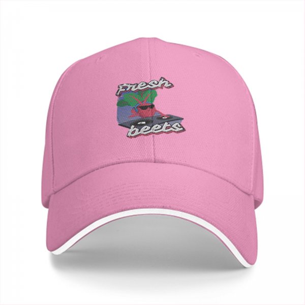 Black baseball cap with Fresh Beets turntable graphic