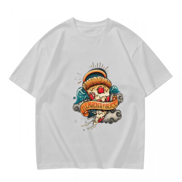 Olive T-Shirt With Angel Pizza Slice 'Heaven's Slice' Graphic