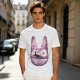 Olive T-Shirt With Witch Riding Broom Silhouette In Bunny Outline