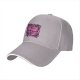 Black baseball cap with pink and purple bear graphic print