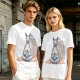 Olive T-Shirt With Meditating Llama Rainbow Graphic