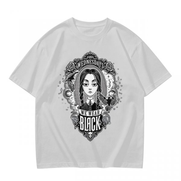 Olive Wednesday Addams We Wear Black Graphic T-Shirt