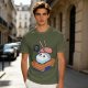 Olive T-Shirt With Sad Sushi Character Saying Thanks Chef Print