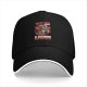 Black baseball cap with cute demon goat graphic and text