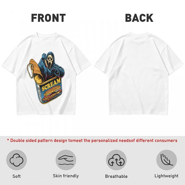 Olive T-Shirt With Ghostface In Scream Can Burger Artwork