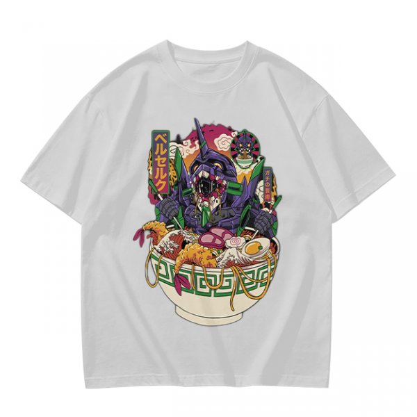 Anime Mecha Robot Ramen Bowl Graphic T-Shirt