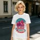 Olive T-shirt with Cherry Surf Cupcake Beach Graphic Print