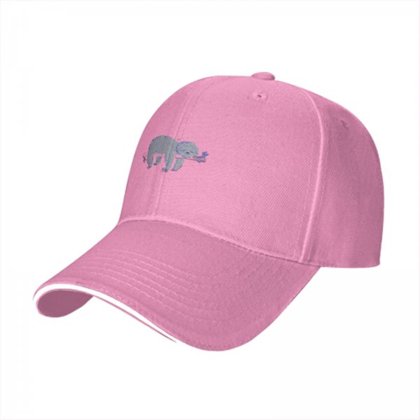 Black baseball cap with embroidered sloth holding a branch