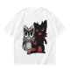 Olive T-Shirt With Cute Raccoon And Shadow Monster Graphic