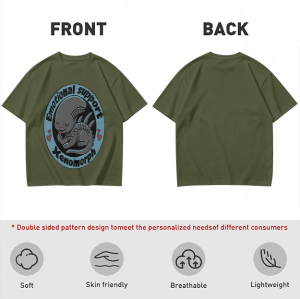 Emotional Support Xenomorph Cute Graphic T-Shirt