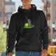 Black hoodie with cartoon Link and wolf graphic